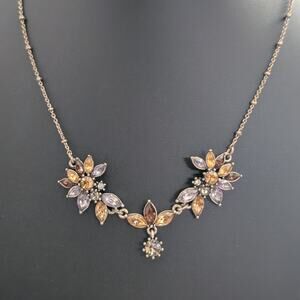 Vintage Necklace Marquis Cut Fall & Blue Tones